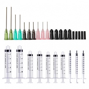 Syringe Blunt Tip Needle and Cap - various sizes- Blunt Needles - Oil or Glue Applicator (Pack of 10)