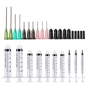 Syringe Blunt Tip Needle and Cap - various sizes- Blunt Needles - Oil or Glue Applicator (Pack of 10)