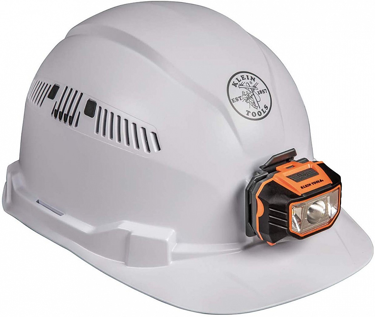 Hard Hat, Vented, Cap Style with Headlamp